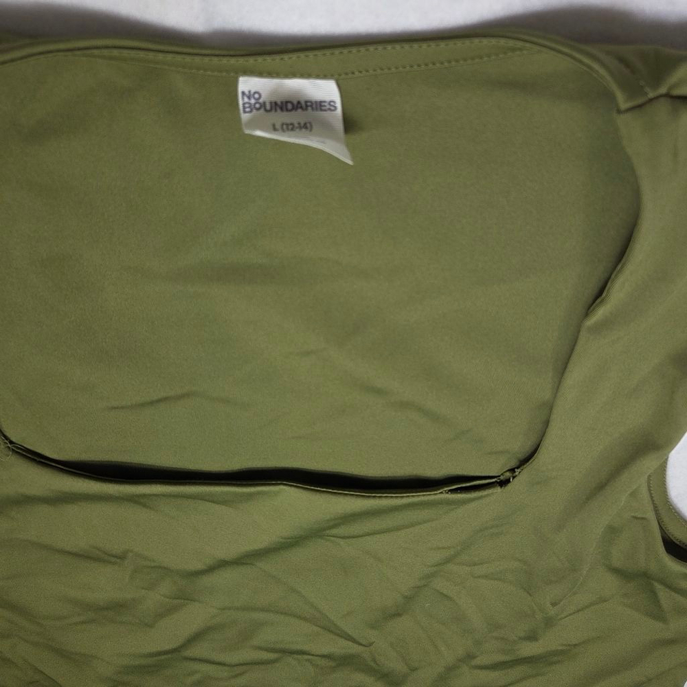 Women's No Boundaries Olive Green Square Neck Tank Top L - Picture 5 of 10
